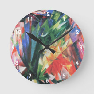 Horloge Ronde Oiseaux (Vogel) par Franz Marc, Art Cubisme Vintag