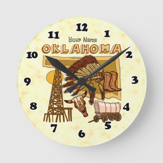 Horloge Ronde Oklahoma 24h/24 (Recto)