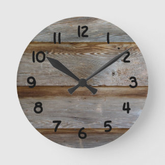 Horloge Ronde Old Barn Door Wood