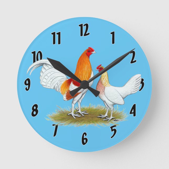 Horloge Ronde Old English Game Bantam :  Red Pyle (Recto)
