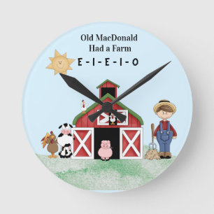 Horloge Ronde Old MacDonald avait une ferme  
