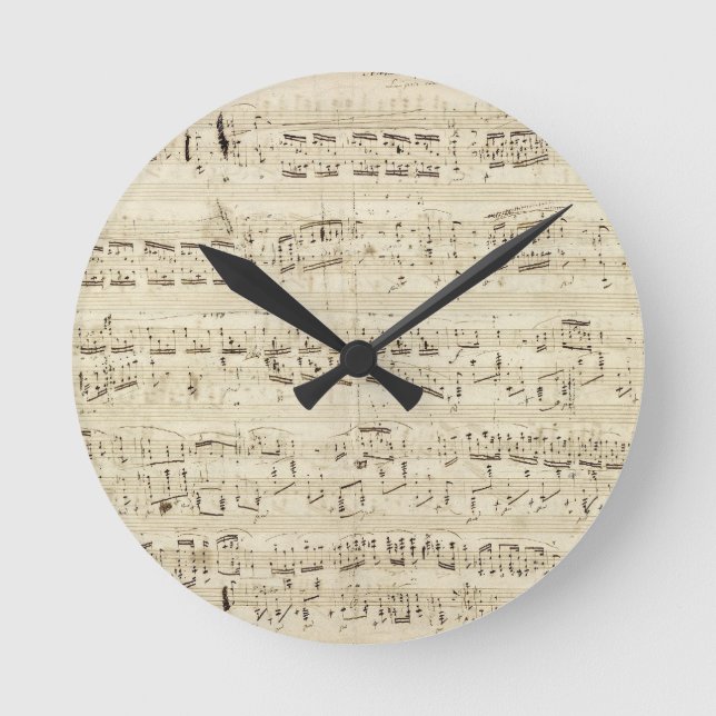 Horloge Ronde Old Music Notes (Recto)
