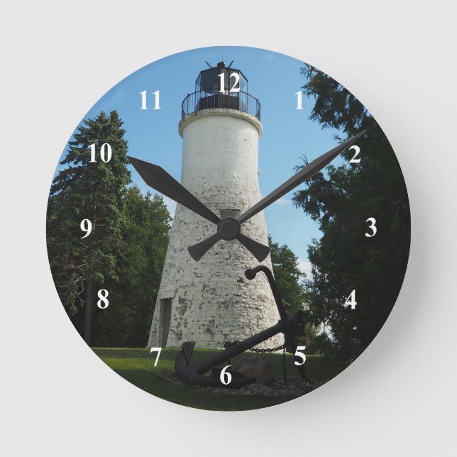 Horloge Ronde Old Presque Lighthouse Clock (Recto)