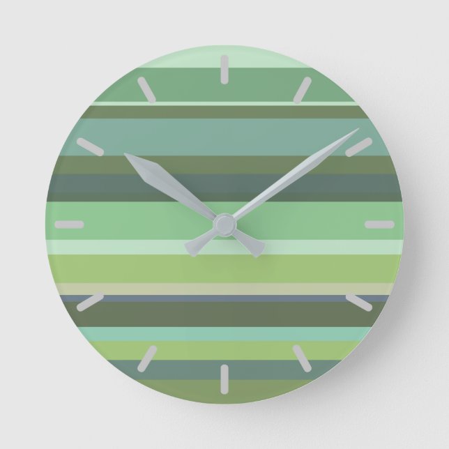 Horloge Ronde Olive green horizontal stripes (Recto)