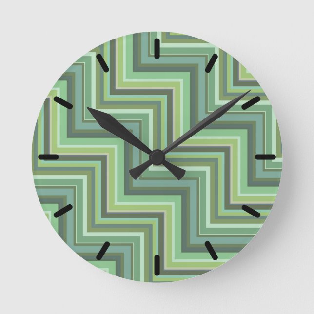 Horloge Ronde Olive green stripes stairs pattern (Recto)