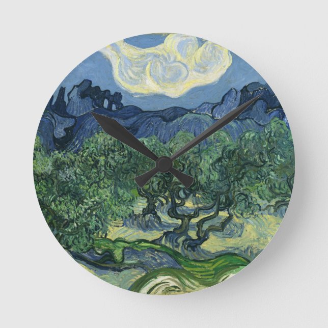 Horloge Ronde Olive Trees par Van Gogh (Recto)
