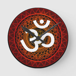 Horloge Ronde Om chakra mandala