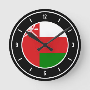 Horloge Ronde Oman Drapeau élégant