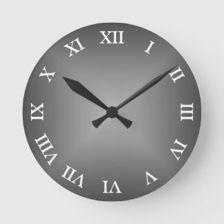 Horloge Ronde Ombre gris angulaire arabe ou romain numérique