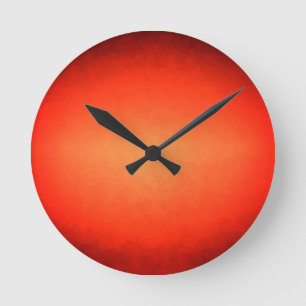 Horloge Ronde Ombre Orange Brûlé