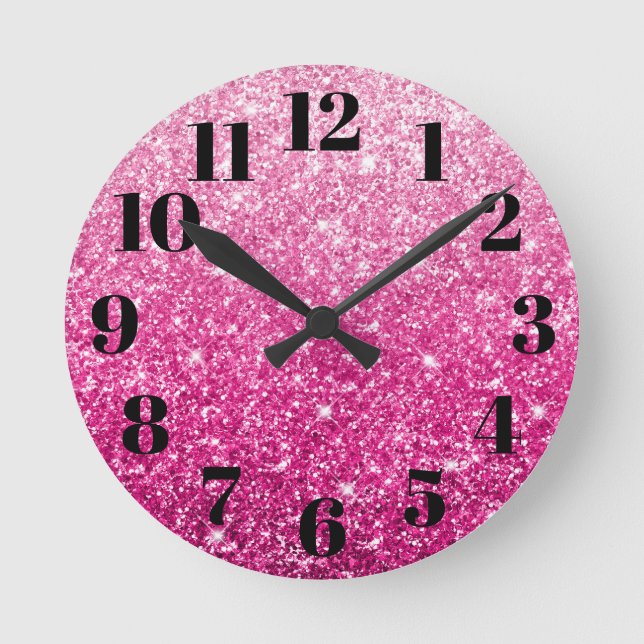 Horloge Ronde Ombre rose brillant (Recto)