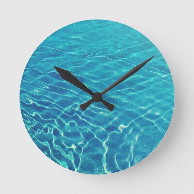 Horloge Ronde Ondes et motifs à vagues sur une eau cristalline (Recto)