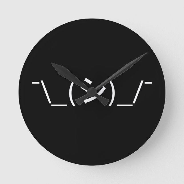 Horloge Ronde Oops Shrug Emoticon ; -\_(シ)_/ (Recto)