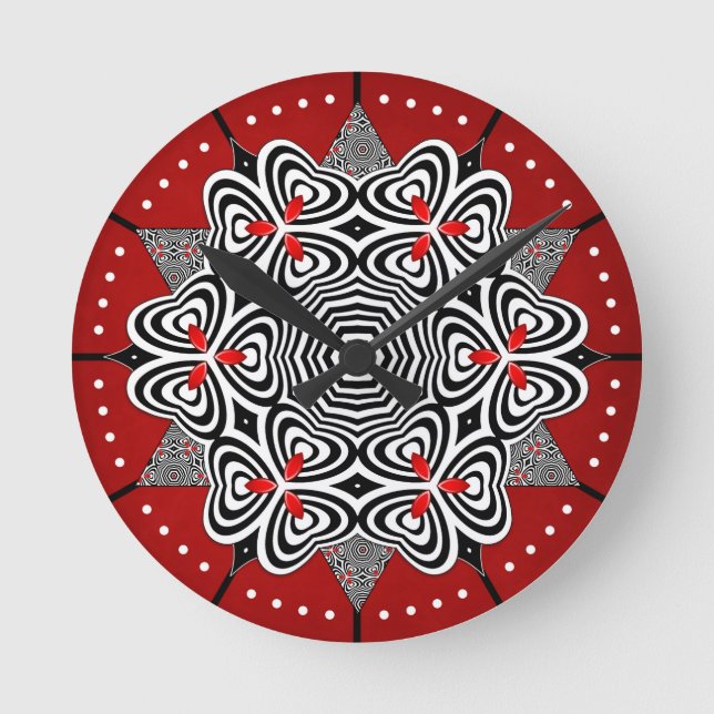Horloge Ronde Op Art Flower (Recto)