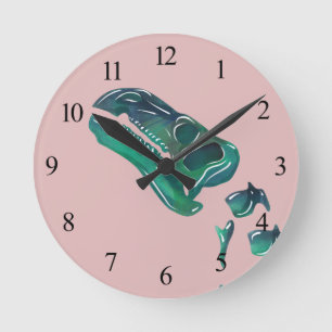 Horloge Ronde Opal Iguanodon Dinosaur