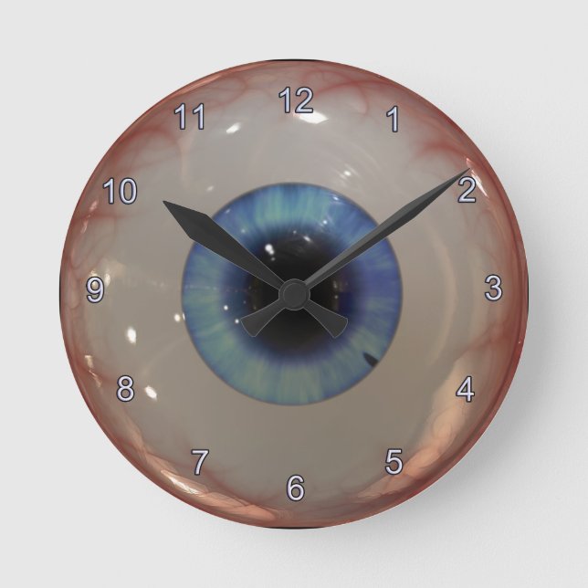 Horloge Ronde Opthamologiste Docteur Eye Éffrayant Fun Blue Eye  (Recto)