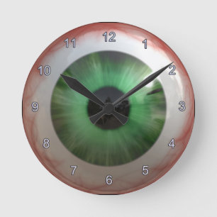 Horloge Ronde Optométriste Eye Doctor Spooky Fun Green Eye Clock