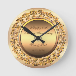 Horloge Ronde Or vintage Diamant 50e anniversaire de mariage
