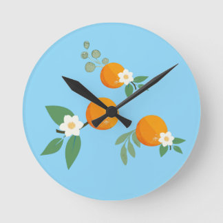 Horloge Ronde Orange branches