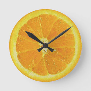 Horloge Ronde Orange de rouages