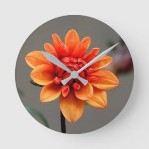 Horloge Ronde Orange et gris