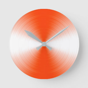 Horloge Ronde Orange Rouge Radiant Contemporain