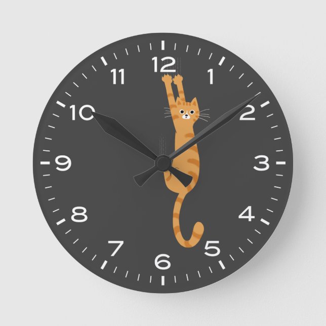 Horloge Ronde Orange Tabby Cat (Recto)
