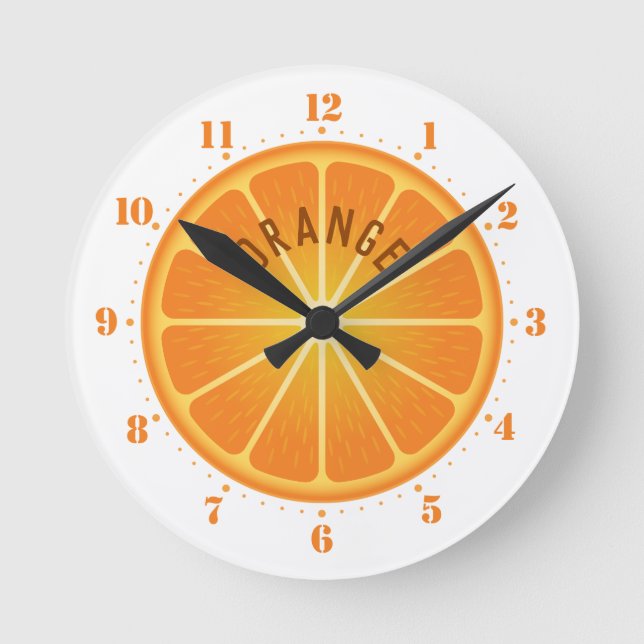 Horloge Ronde Orange Wall Clock (Recto)