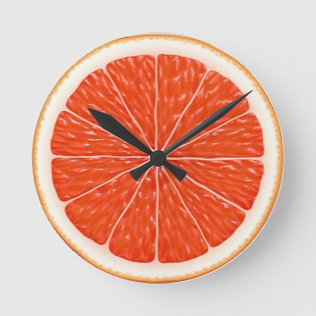 Horloge Ronde Oranges d'agrumes amusant tranche rouge rond Horlo (Recto)