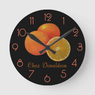 Horloge Ronde Oranges huile de vie sur toile Peinture personnali