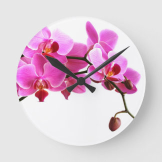 Horloge Ronde Orchidée