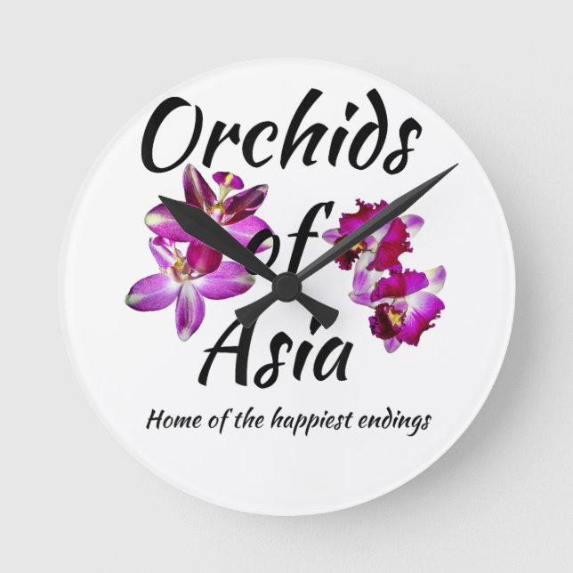 Horloge Ronde Orchidées d'Asie (Recto)