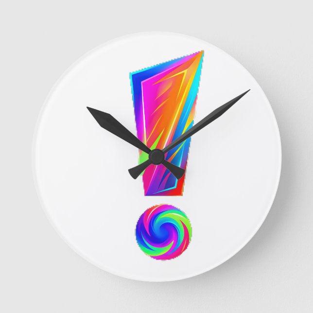 Horloge Ronde Oreiller jeté double face point d'exclamation Ques (Recto)