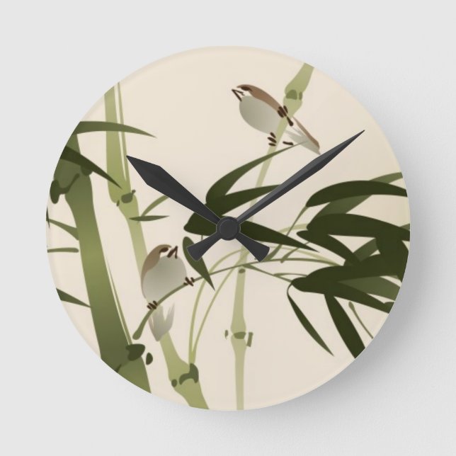 Horloge Ronde Oriental painting, bamboo branches (Recto)
