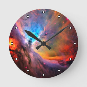 Horloge Ronde Orion Nebula Space Galaxy points à contraste élevé