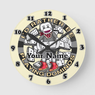 Horloge Ronde Ornement de jeu de dominos