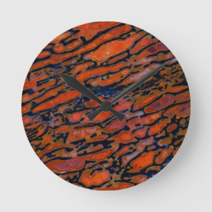 Horloge Ronde Os de dinosaure de Petria rouge