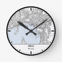 Oslo Clock City Line Art