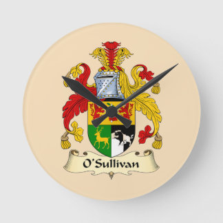 Horloge Ronde O'Sullivan Family Coat of Arms Round Clock