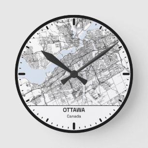Horloge Ronde Ottawa Clock City Line Art