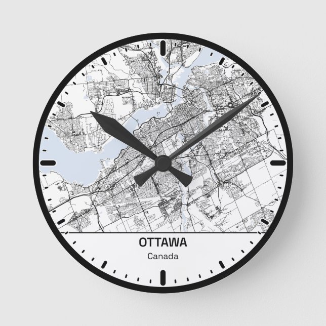 Horloge Ronde Ottawa Clock City Line Art (Recto)