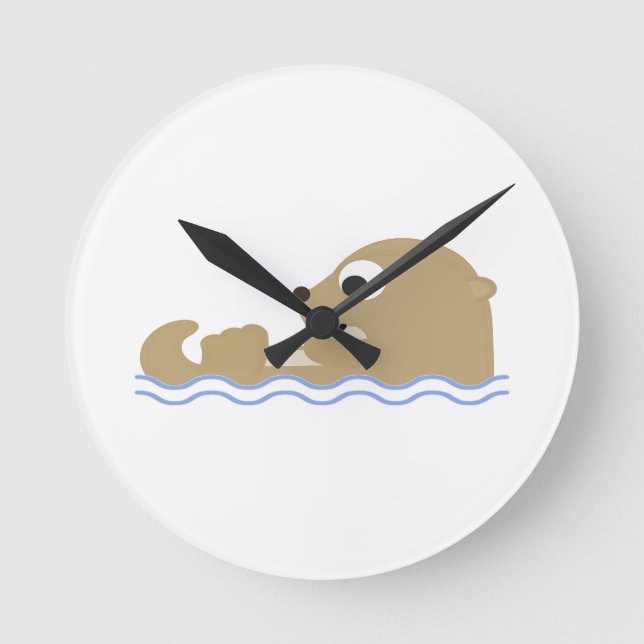Horloge Ronde Otter flottante mignonne (Recto)