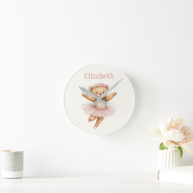 Horloge Ronde Ours ballerine mignon (Maison)