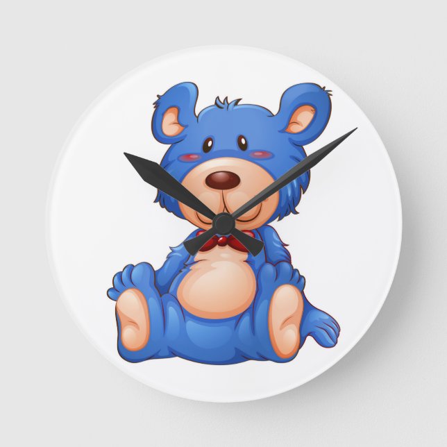 Horloge Ronde Ours bleu Teddy (Recto)