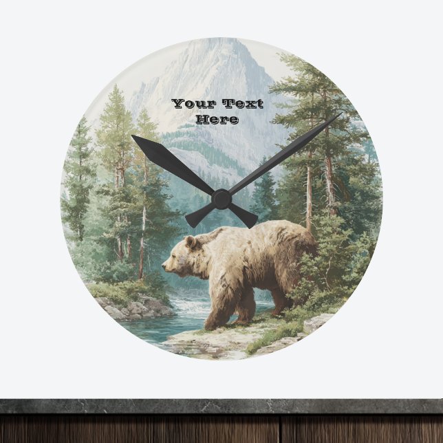 Horloge Ronde Ours Brun (Créateur téléchargé)