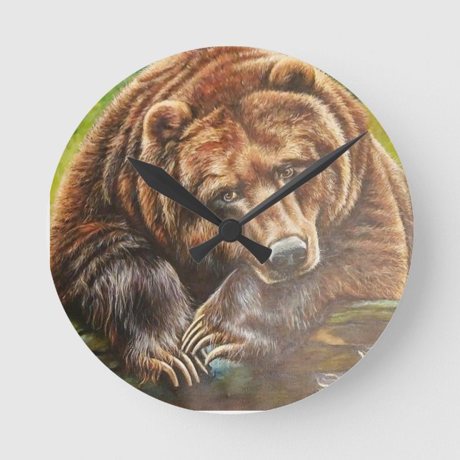 Horloge Ronde Ours contemplatif (Recto)