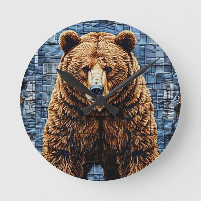 Horloge Ronde Ours grizzly (Recto)