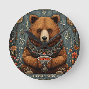 Horloge Ronde Ours majestueux