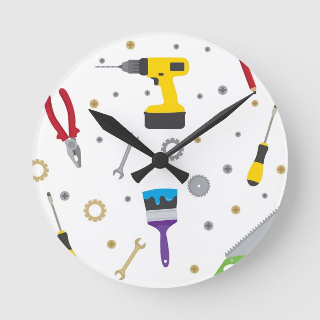 Horloge Ronde Outils Bricoleur (Recto)