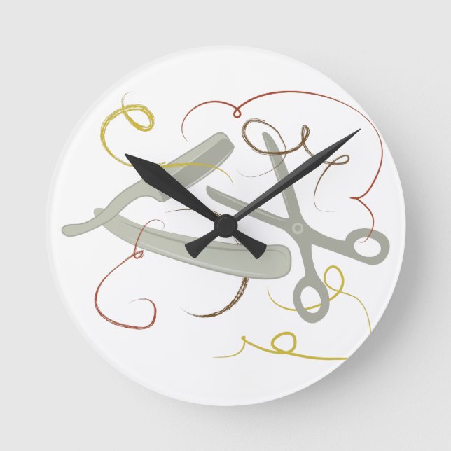 Horloge Ronde Outils de coiffeur (Recto)
